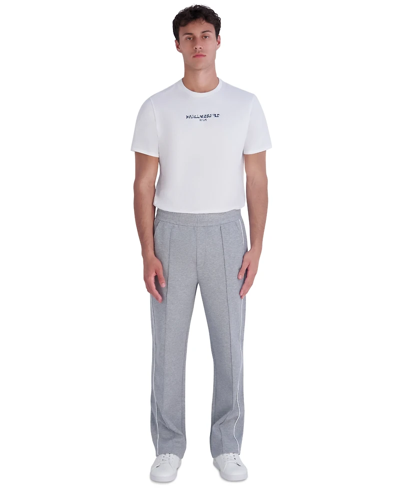 Karl Lagerfeld Paris Men's Ponte Track Piping Detail Pants