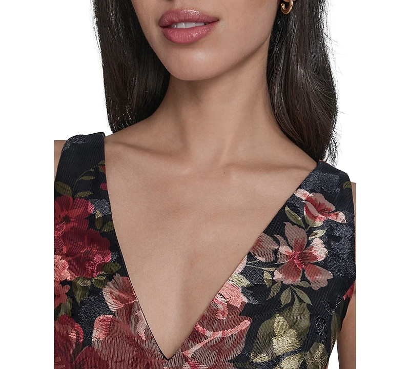 Eliza J Women's Sleeveless V-Neck Fit & Flare Short Dress