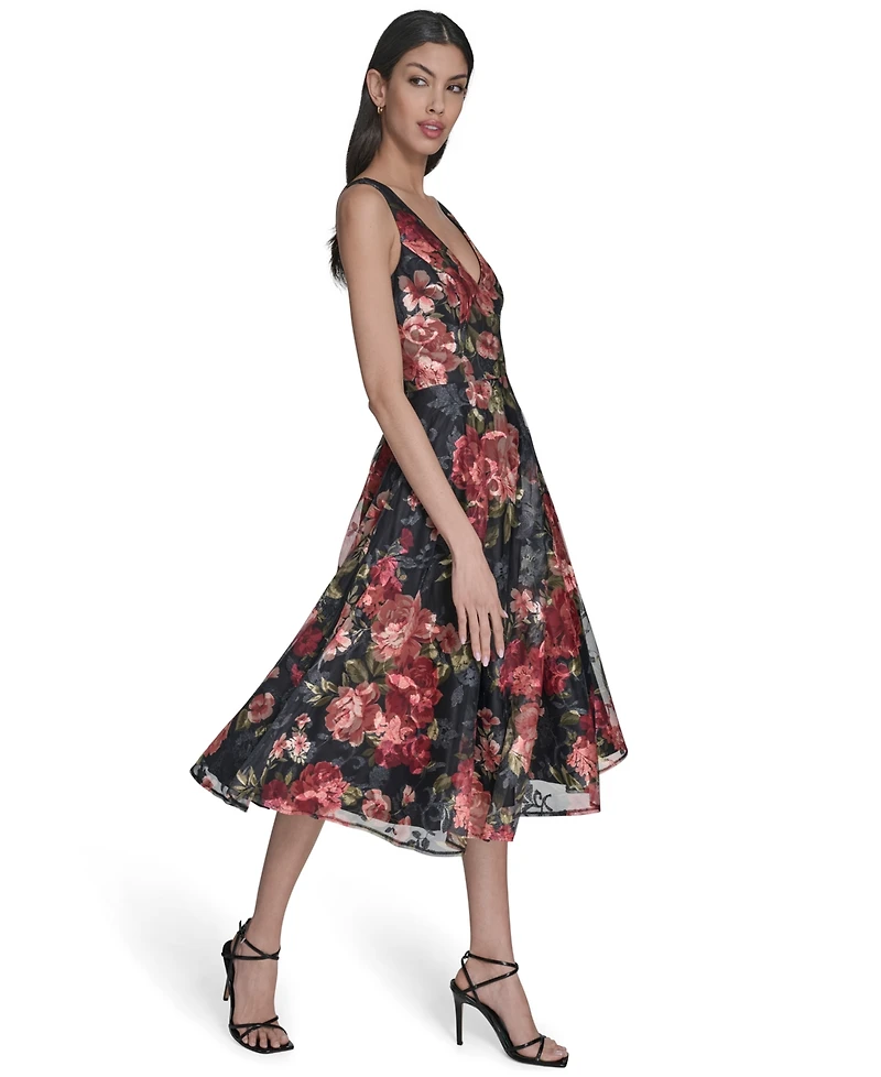 Eliza J Women's Sleeveless V-Neck Fit & Flare Short Dress