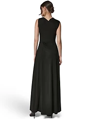 Donna Karan New York Women's Asymmetrical Neck Draped Gown