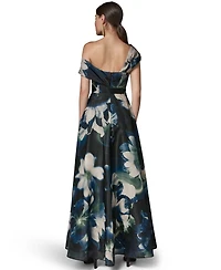Donna Karan New York Women's Off-the-Shoulder Printed Dress
