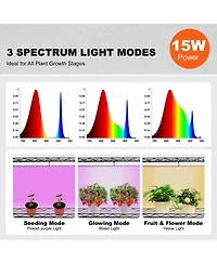 Vevor Plant Stand with Grow Lights 4 Tiers 45W 49.8" Tall Plant Grow Shelf