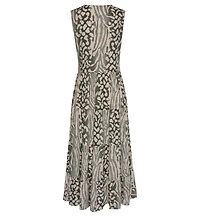 Lascana Women's Viscose Animal Print Sleeveless V-Neck Maxi Dress
