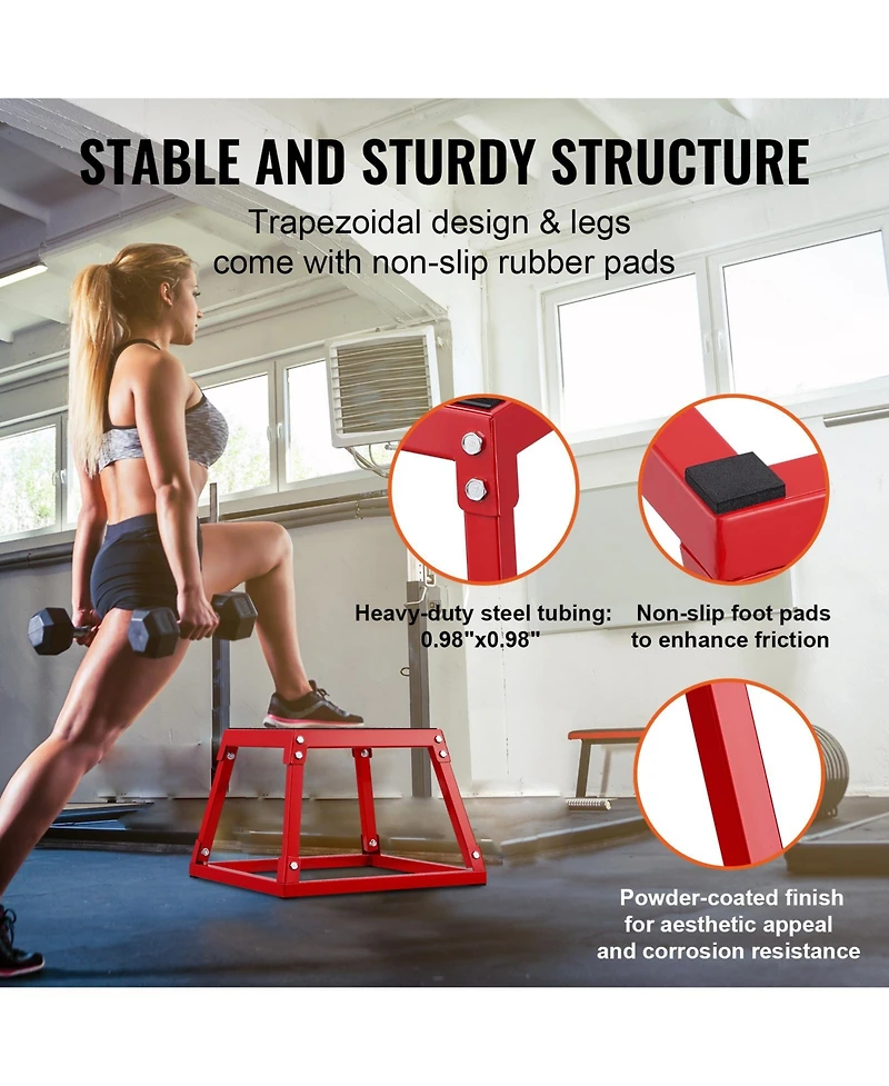 Vevor 12" Plyometric Jump Box Fitness Exercise Plyo Box Step Cross Antislip