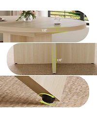 gaomon Extendable Round Dining Table for 4-8,Kitchen Oval Dining Table with Removable Leaves