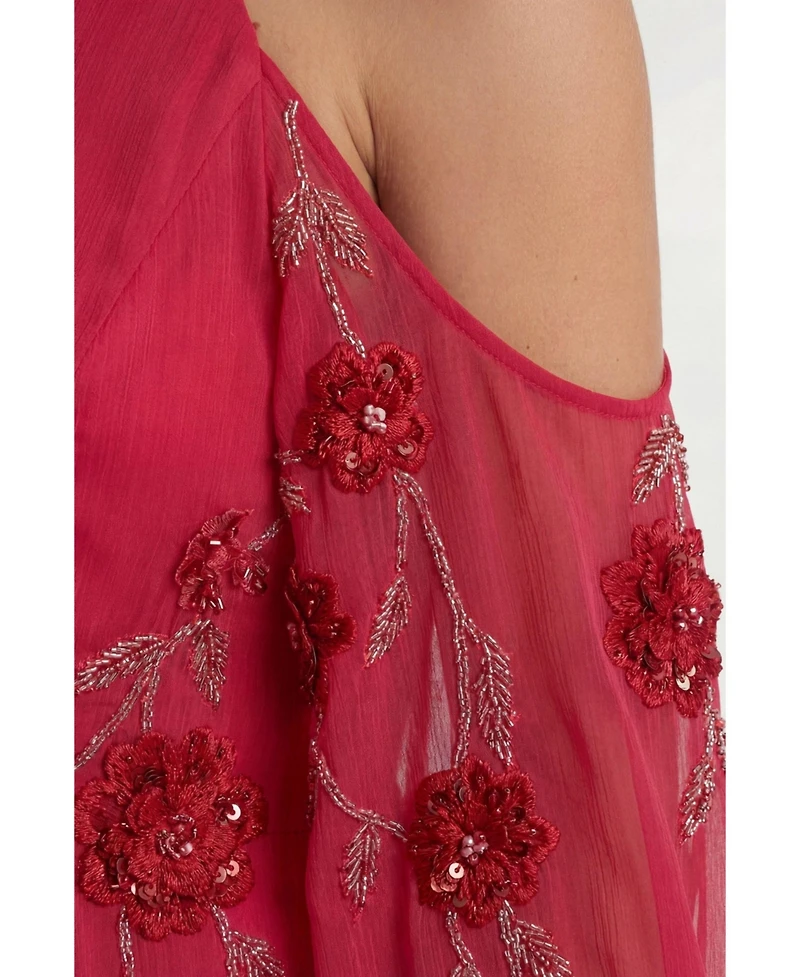 Karen Millen Women's 3D Floral Maxi Dress