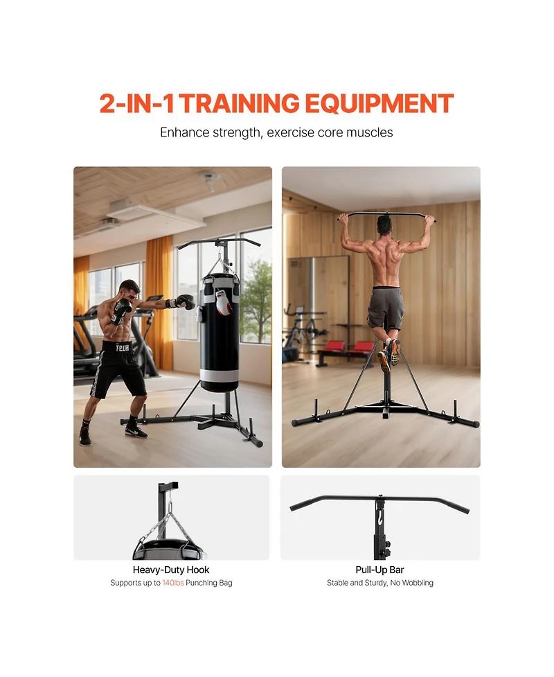 Vevor 2 in 1 Heavy Duty Punching Bag Frame Boxing Punching Fitness Stand Steel