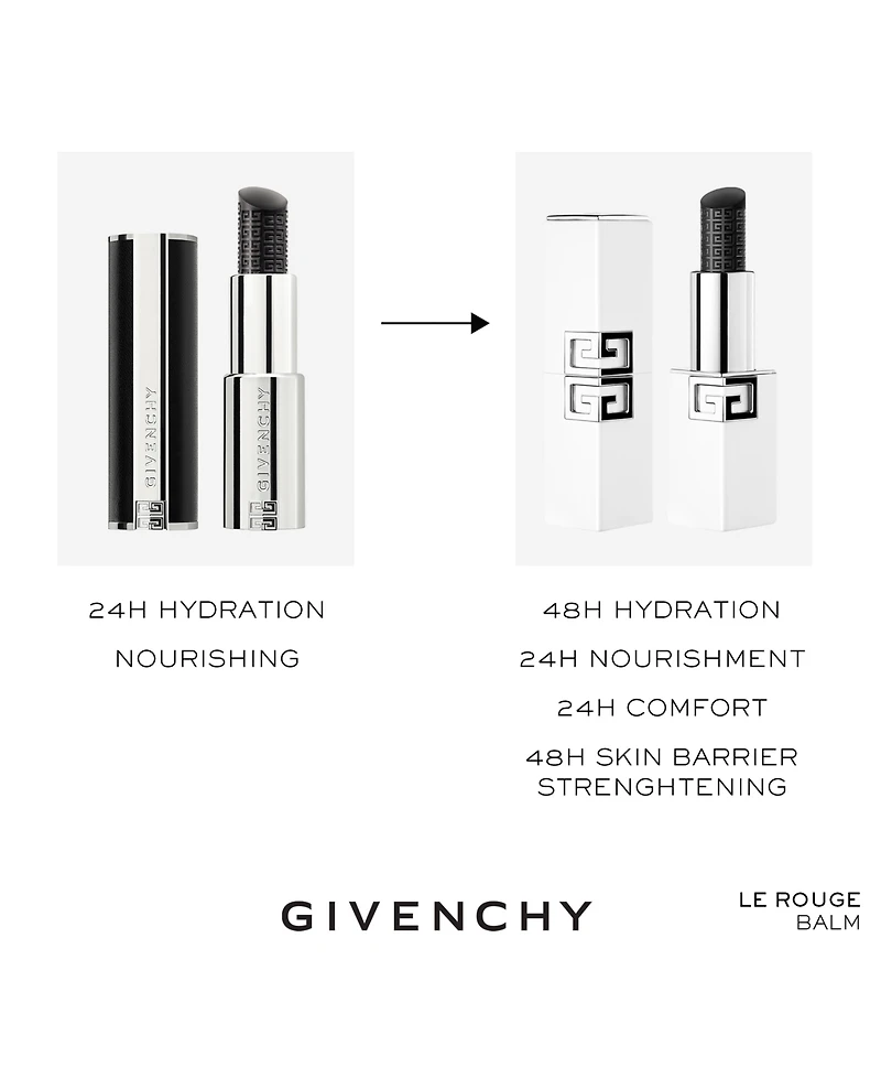 Givenchy Le Rouge Hydra pH Reactive Hyaluronic Acid and Peptides Black Lip Balm, 0.10 oz.