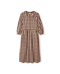 Celtic & Co. Women's Collarless Gingham Midi Dress
