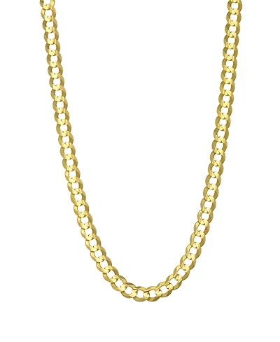Italian Gold Solid Curb Chain 18" Necklace in 10k Yellow Gold