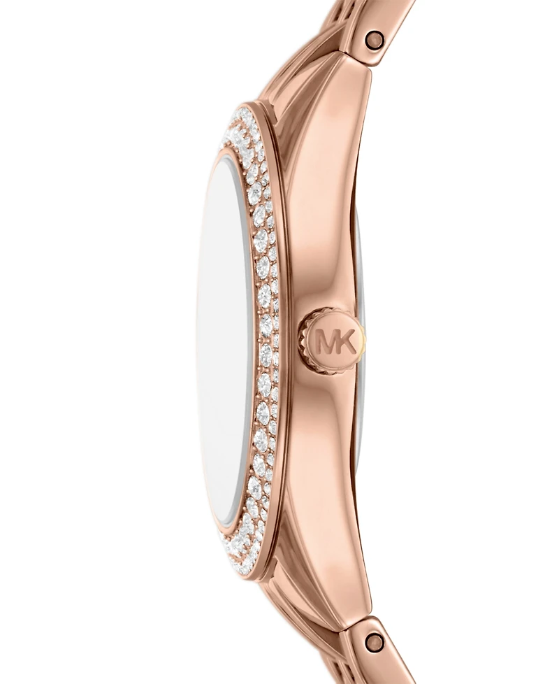 Michael Kors Women's Harlowe Three-Hand Rose Gold-Tone Stainless Steel Watch 33mm