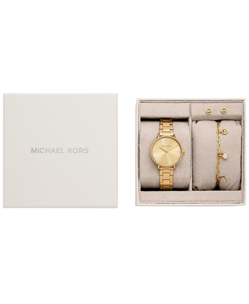 Michael Kors Women's Pyper Two-Hand Gold-Tone Stainless Steel Watch 32mm