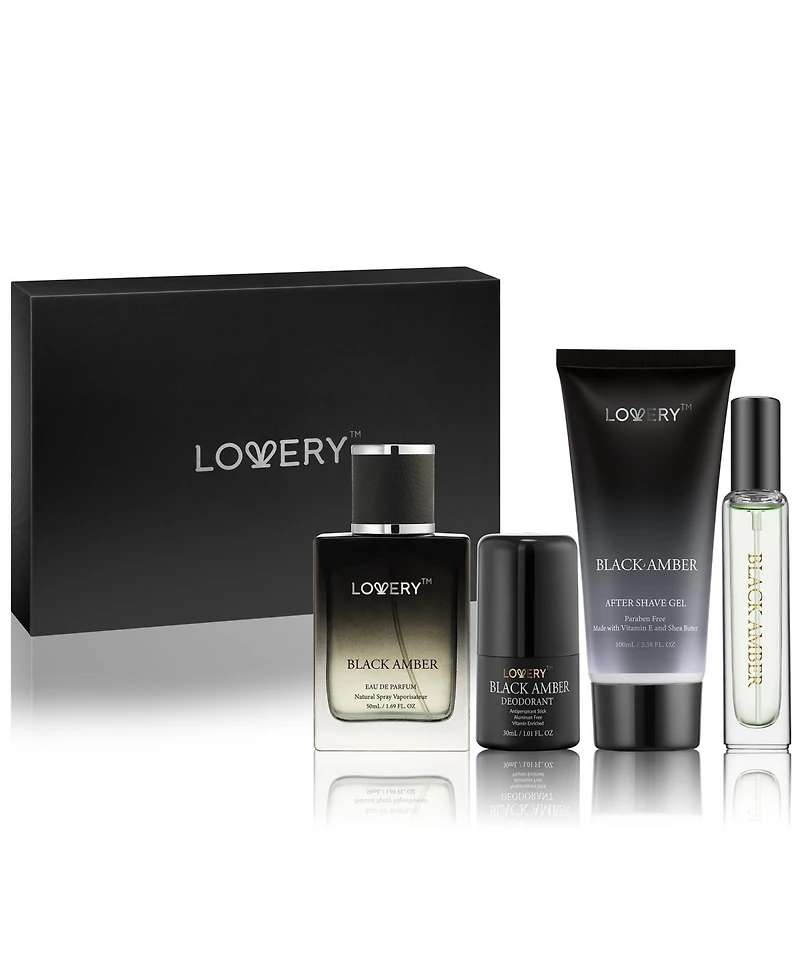 Lovery Men's 5-Pices. Black Amber Eau de Parfum Gift Set