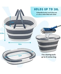 Piscifun 10L Collapsible Plastic Bucket with Dual Handles for Camping Car Washing Cleaning