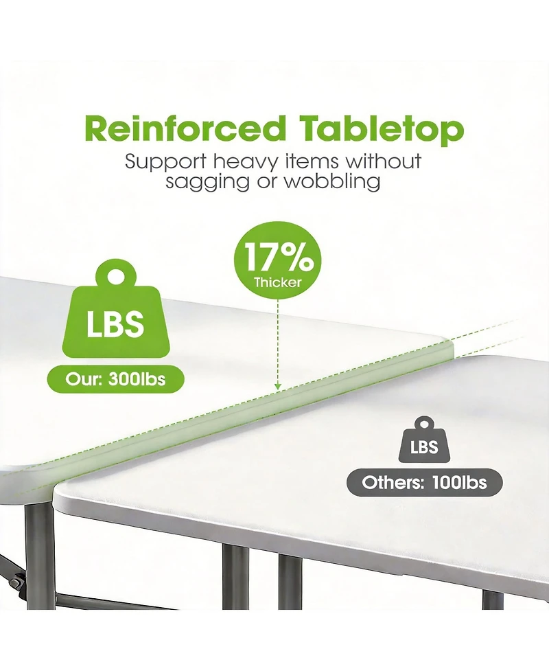 Aofar 6Feet Folding Table Portable Camping Party Picnic Handle Lock