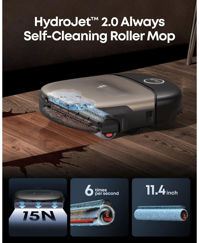 eufy Robot Vacuum and Mop Combo S2 Omni, 30,000 Pa, AeroTurbo 2.0 Long-Lasting Suction,99.99% Germ Removal