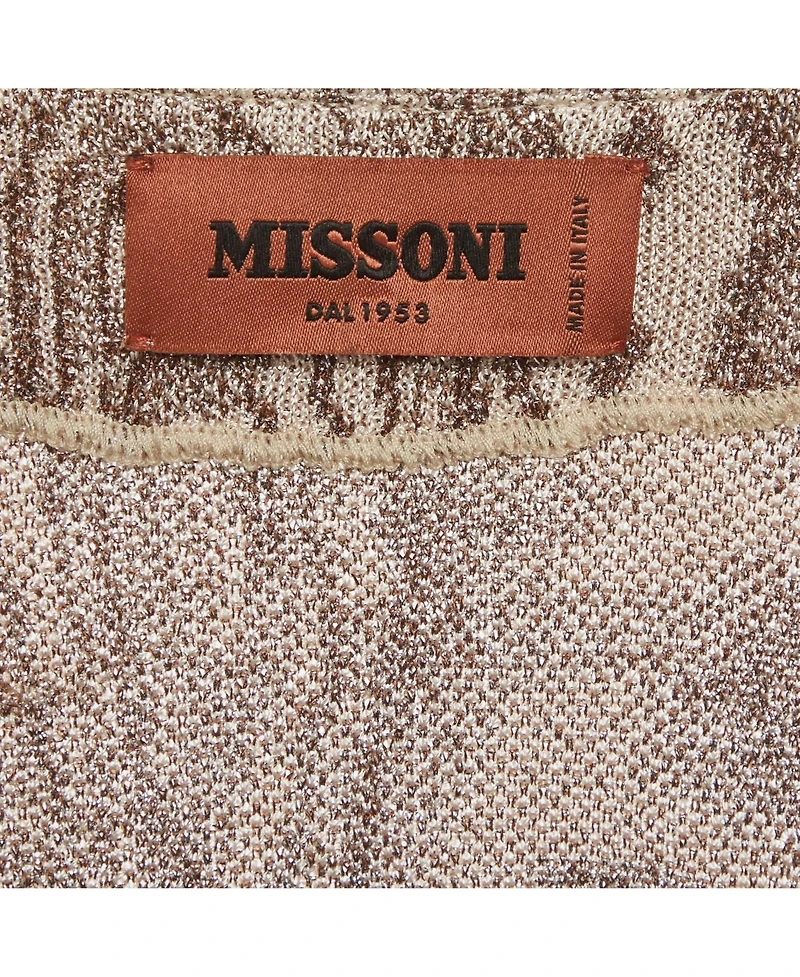 Pre-Owned Missoni Women's Metallic Jacquard Knit Twisted Mini Dress