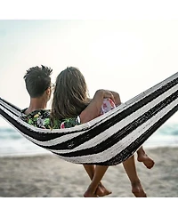Piscifun Handwoven Mayan Double Hammock Portable Outdoor With Carry Bag Straps Carabiners 550 Lbs Capacity
