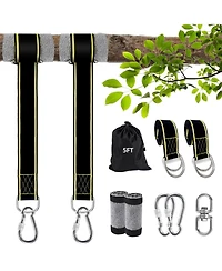 Piscifun 5ft Tree Swing Hanging Kit 5500 Lbs. Capacity Extra Long Straps Screw Lock Carabiners