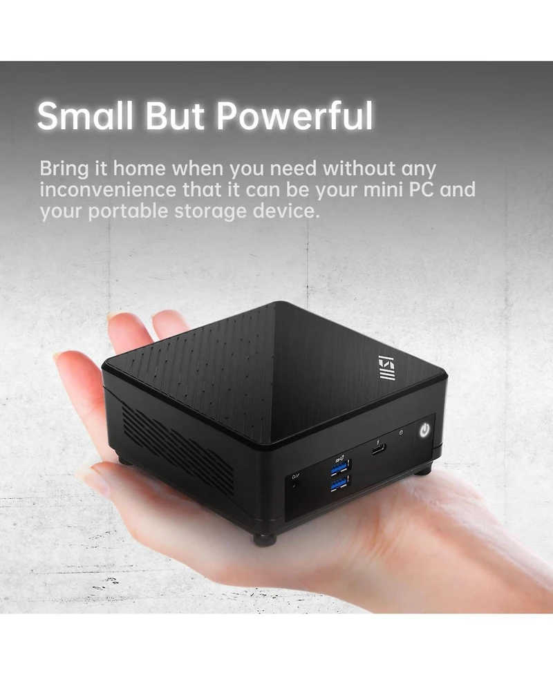 Msi Cubi 5 Mini Desktop Intel Core i3 16GB Ram Intel Uhd Graphics 512GB Ssd Storage Windows 11 Pro