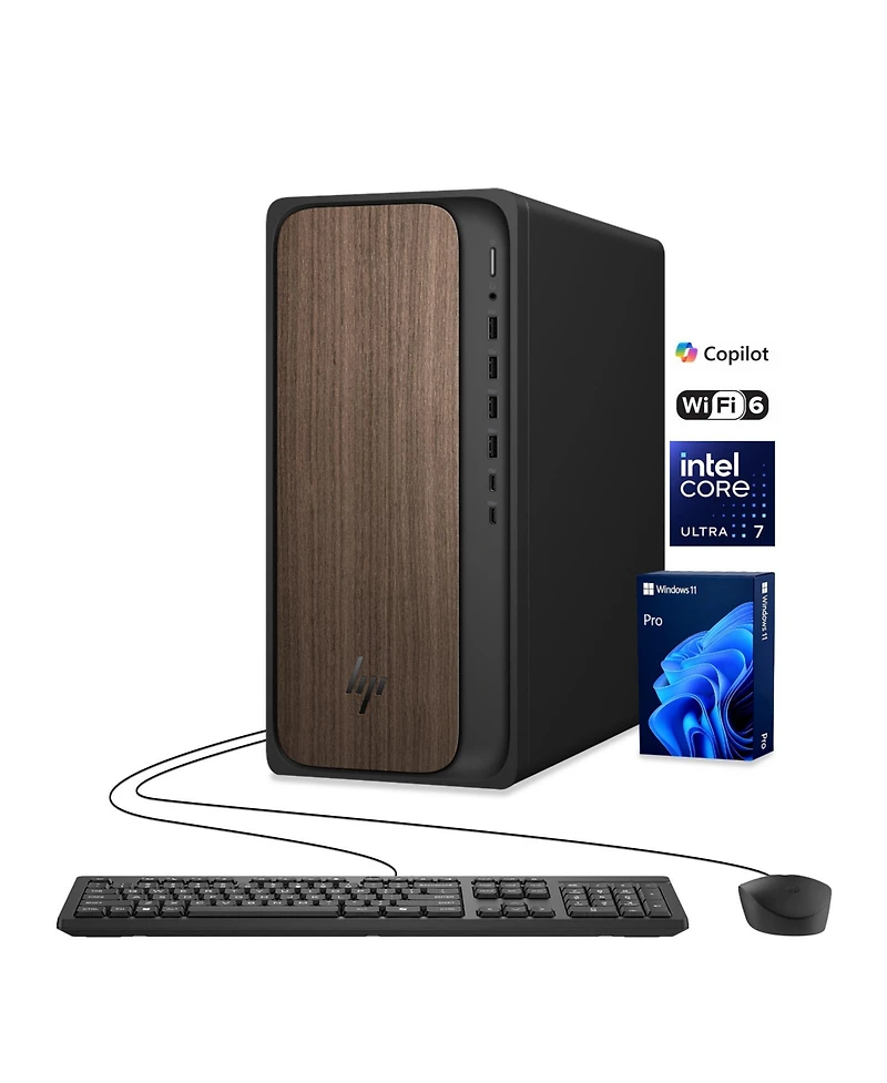 Hp OmniDesk M03 Business Desktop, Core Ultra 7 265, Intel Graphics, 64GB DDR5, 2TB Ssd, Wi-Fi 6, Wired Kb and Mouse, Win11 Pro