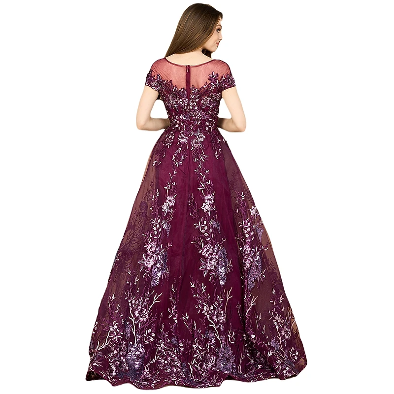 Lara Women's Beautiful Lace Applique A-Line Ball Gown