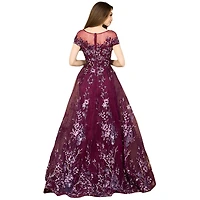 Lara Women's Beautiful Lace Applique A-Line Ball Gown
