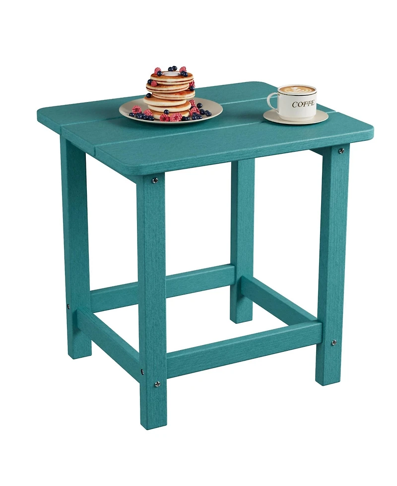 homfan Weather Resistant Hdpe Adirondack Square Side Table – Easy Assembly, Maintenance-Free for Patio Garden Balcony Porch Pool Beach