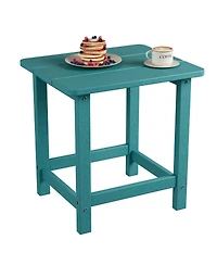 homfan Weather Resistant Hdpe Adirondack Square Side Table – Easy Assembly, Maintenance-Free for Patio Garden Balcony Porch Pool Beach
