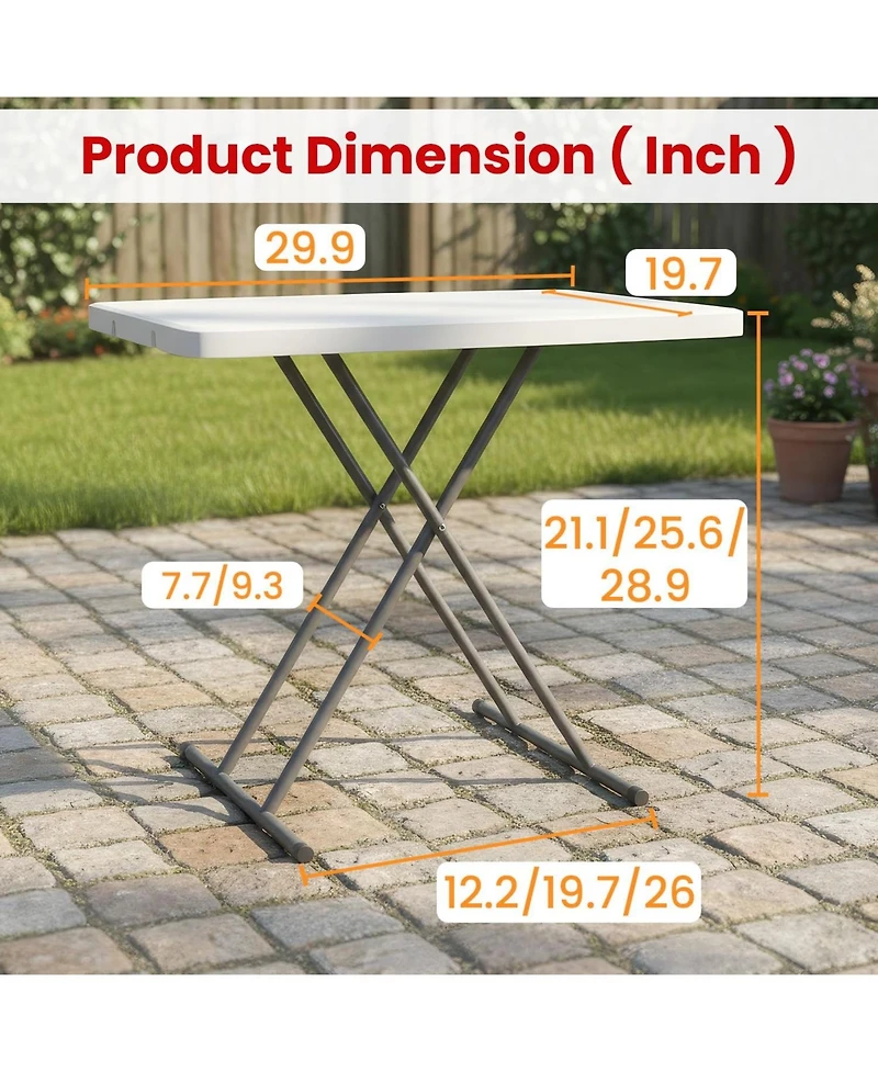 Aofar 30" Folding Table Adjustable Height Waterproof Portable