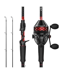 Aofar 2 Pieces + Extra Tip 6'6'' Brutus Fishing Rod Reel Combo IM6 Graphite Eva Handle Freshwater