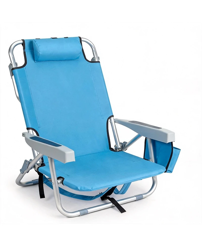 Aofar Beach Chair 5-Level Adjustable With Cooler Storage Bags