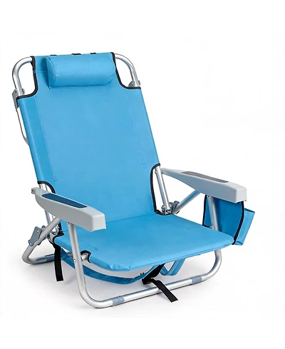 Aofar Beach Chair 5-Level Adjustable With Cooler Storage Bags