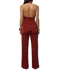 Jluxlabel Women's Terra cotta Rustic Charm Halter Jumpsuit