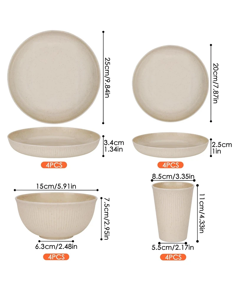 Piscifun 48 Piece Unbreakable Dinnerware Set For 4 People Camping Picnic Travel Home Cutlery Set