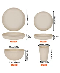 Piscifun 48 Piece Unbreakable Dinnerware Set For 4 People Camping Picnic Travel Home Cutlery Set