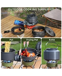 Piscifun Lightweight Camping Cookware Set 1-2 People Portable Nesting Outdoor Cooking Kit