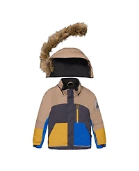 Deux par Deux Big Boys 6-16 Two Piece Play Snowsuit Colorblock with Dinosaur Print Pants