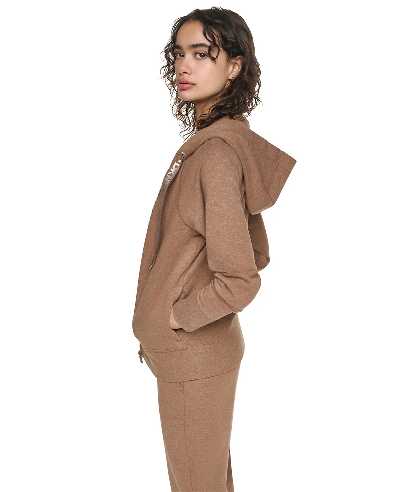 Dkny Sport Women's Two-Tone Zip-Front Long-Sleeve Hoodie