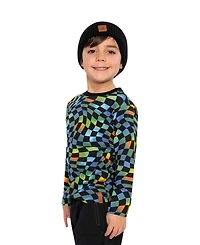 Deux par Deux Big Boys 6-12 Cotton Long Sleeve T-Shirt Checkered Print