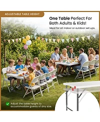 Aofar 5.5 Feet Foldable Portable Table Steel Handle Indoor Outdoor Utility