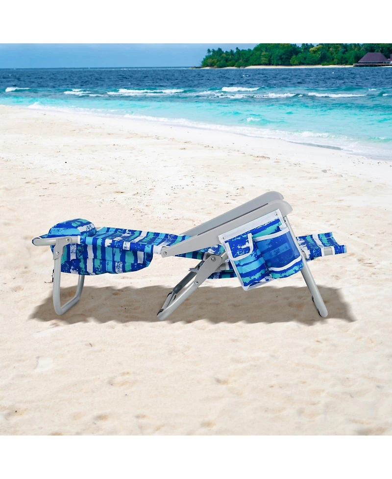 Aofar 2 Pack Beach Chair Folding Aluminum Camping Lounge outdoor