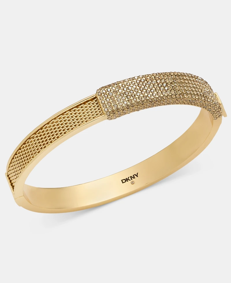 Dkny Pave Mesh Chain Bangle Bracelet
