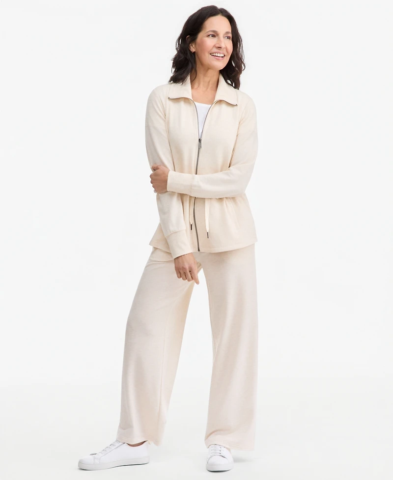 Style & Co Petite LuxLounge Long-Sleeve Collared Tunic, Macy's Exclusive
