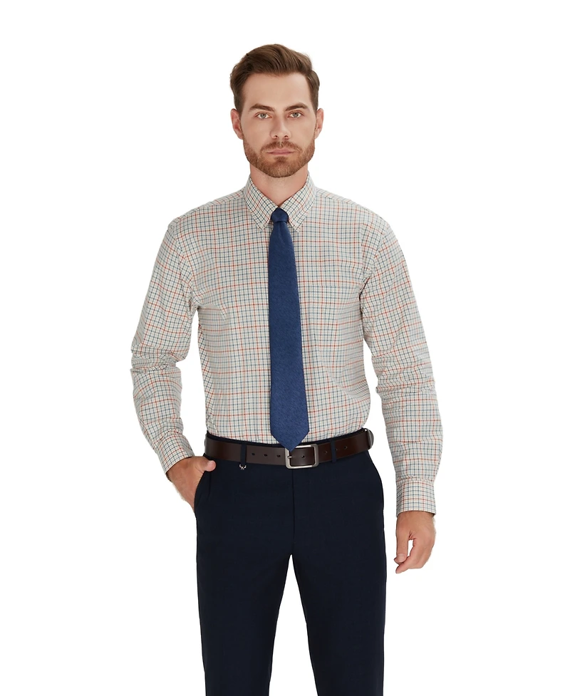 Club Room Men's Regular-Fit Harrington Plaid Dress Shirt