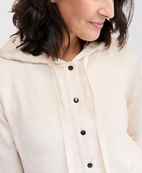 Style & Co Petite LuxLounge French Terry V-Neck Hoodie with Drawstring, Macy's Exclusive