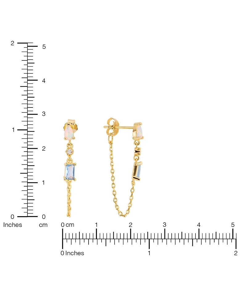 Macy's Gold-Plated Multi Stone Chain Drop Earrings