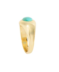 Macy's Gold-Plated Howlite Turquoise, Simulated Moonstone Oval Dome Ring