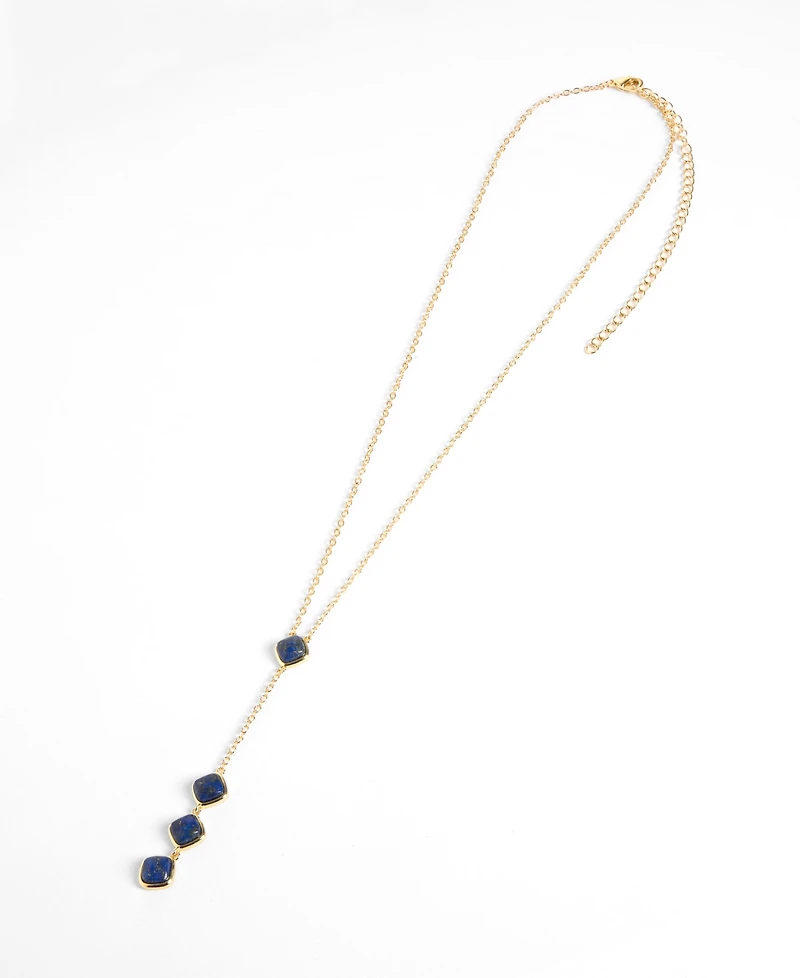 Macy's Gold-Plated Lapis Howlite Turquoise Y-Necklace