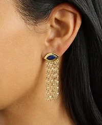 Macy's Gold-Plated Lapis Marquis Waterfall Drop Earrings